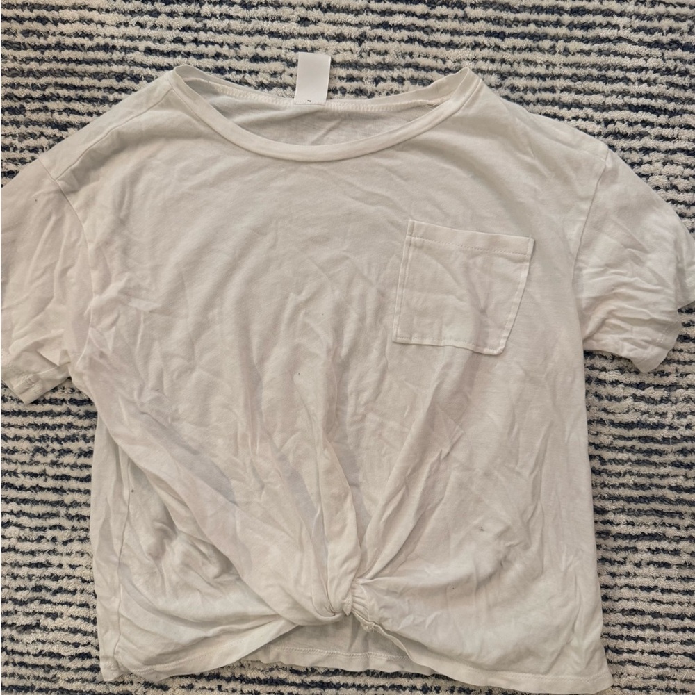 Kids Nordstrom Cream Knot Front Tee